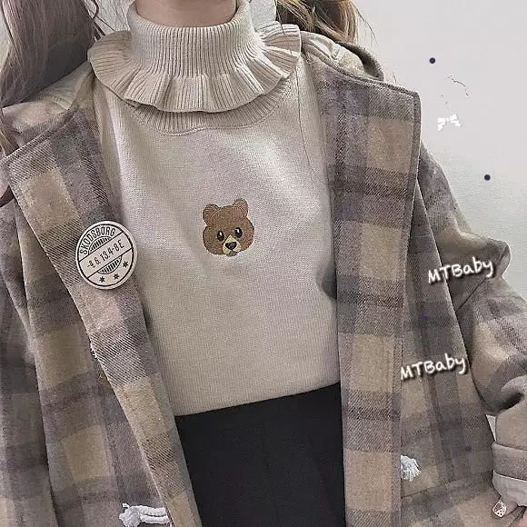 3 COLORS JAPANESE CUTE BEAR KNIT SWEATER BY21038