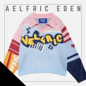 Aelfric Eden  |Star Unisex Blended Fabrics Street Style Oversized