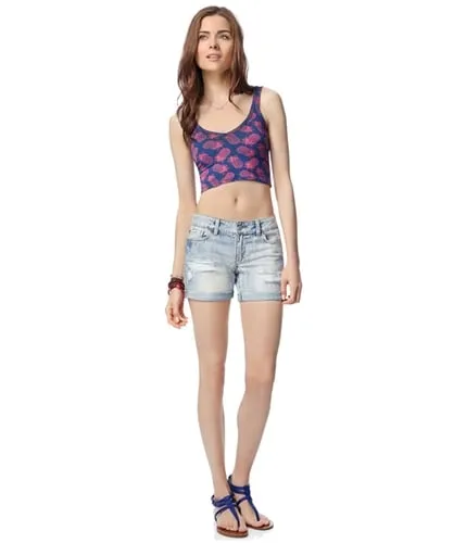 Aeropostale Womens Pineapple Crop Tank Top