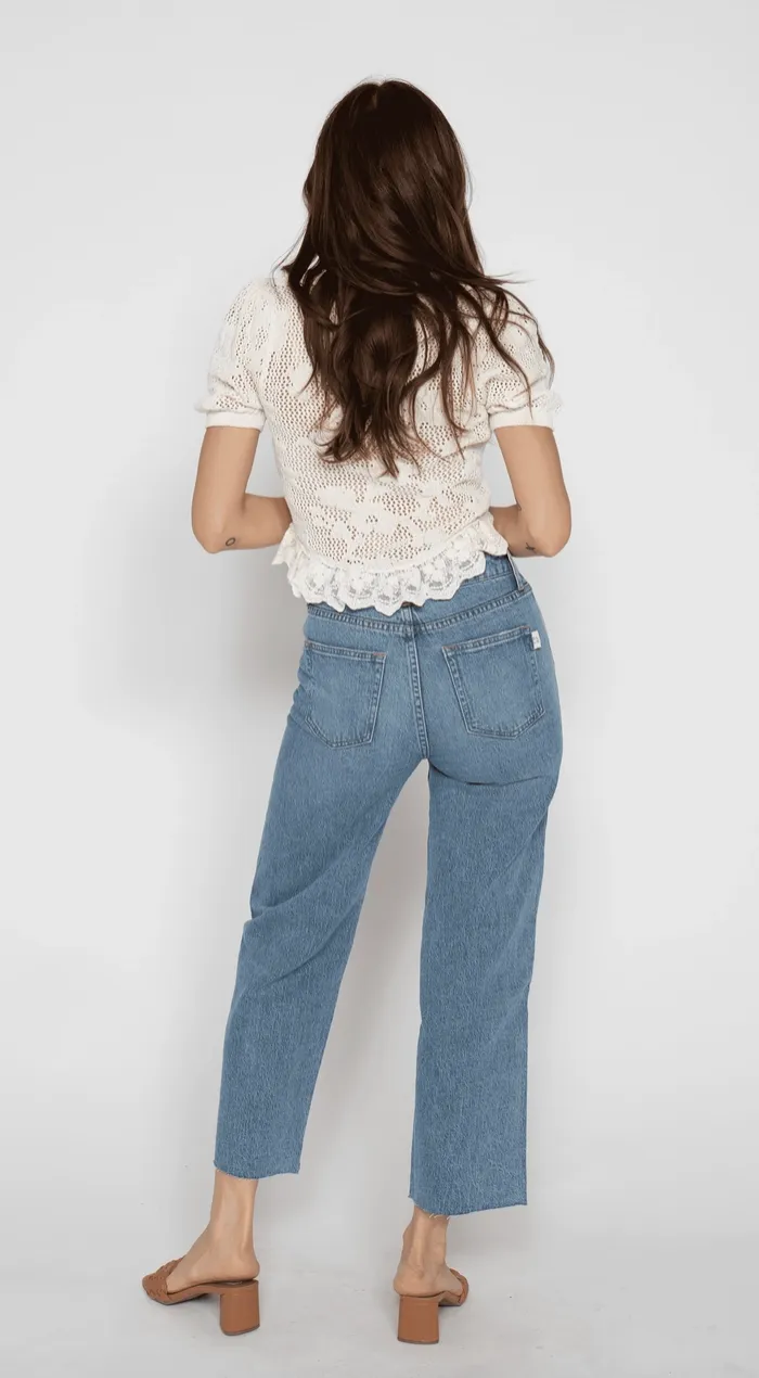 Annie Wide Leg Crop Denim Pant