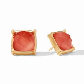 Antonia Statement Gold Iridescent Coral Stud Earrings by Julie Vos