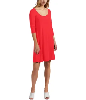 Avec Womens Scoop Neck Shift Dress