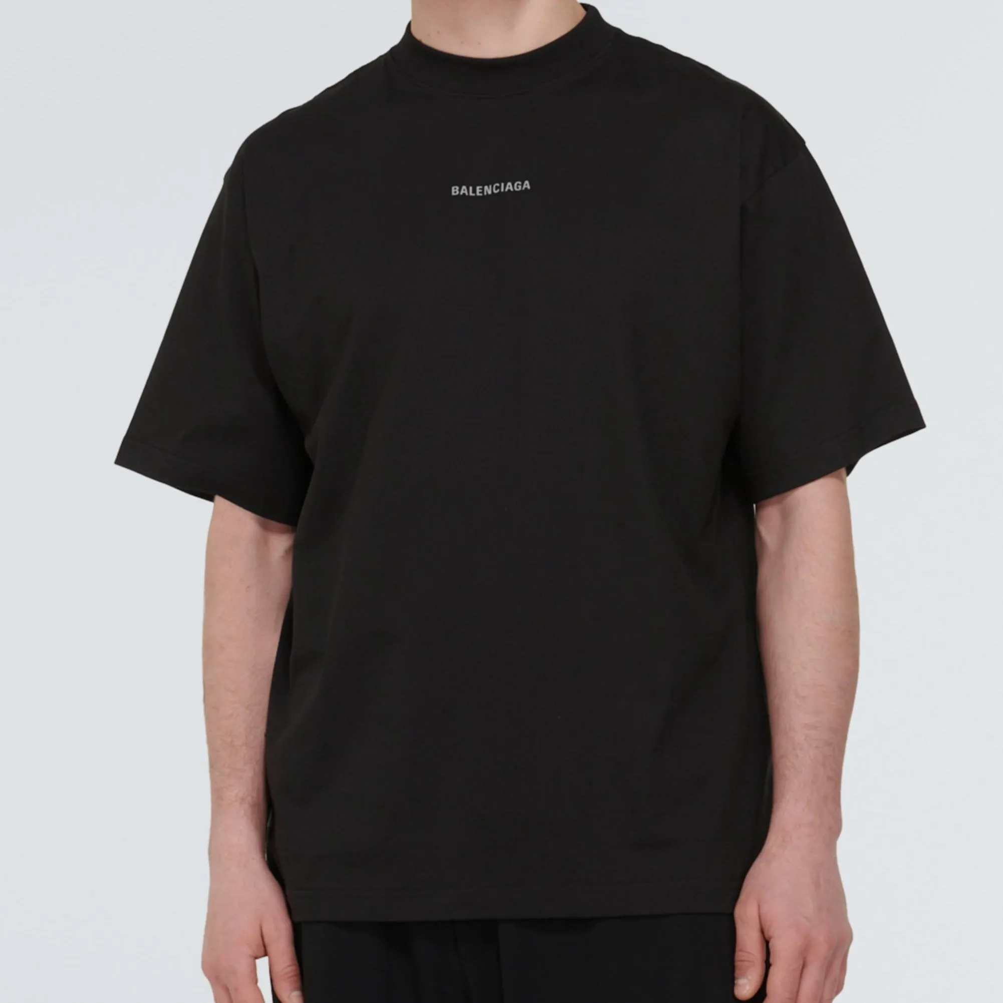 Balenciaga Reflective Logo Medium Tee Black