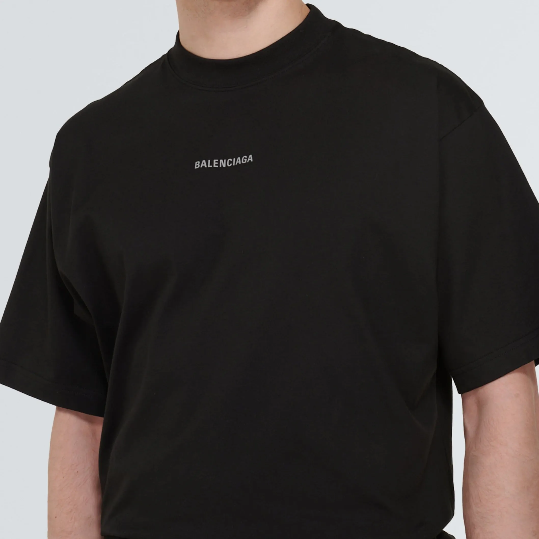 Balenciaga Reflective Logo Medium Tee Black