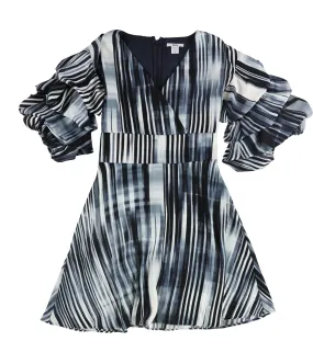 Bar Iii Womens Ruffled Sleeve Wrap Dress