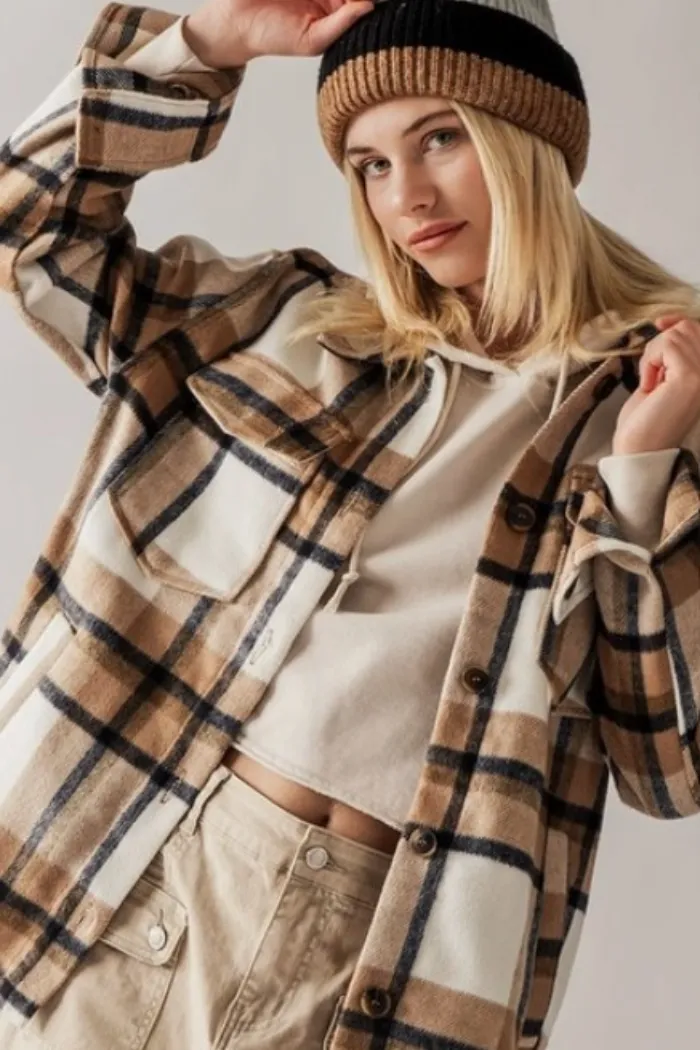 Bella Relaxed Fit Plaid Shacket