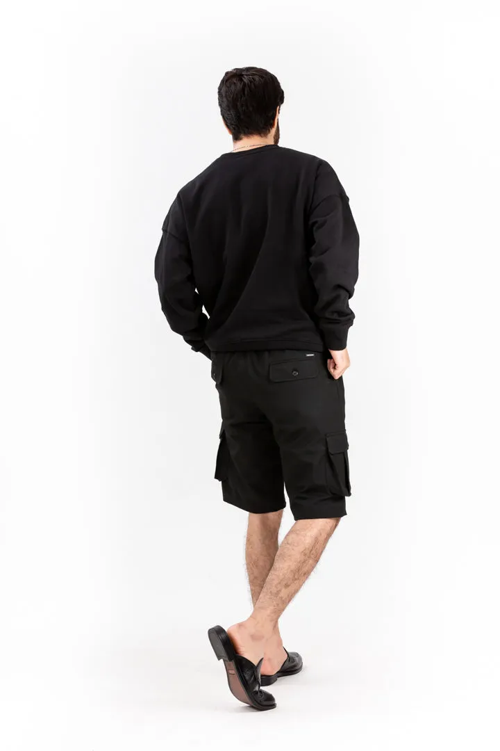 Black All Weather Essential Stretch Cargo Shorts