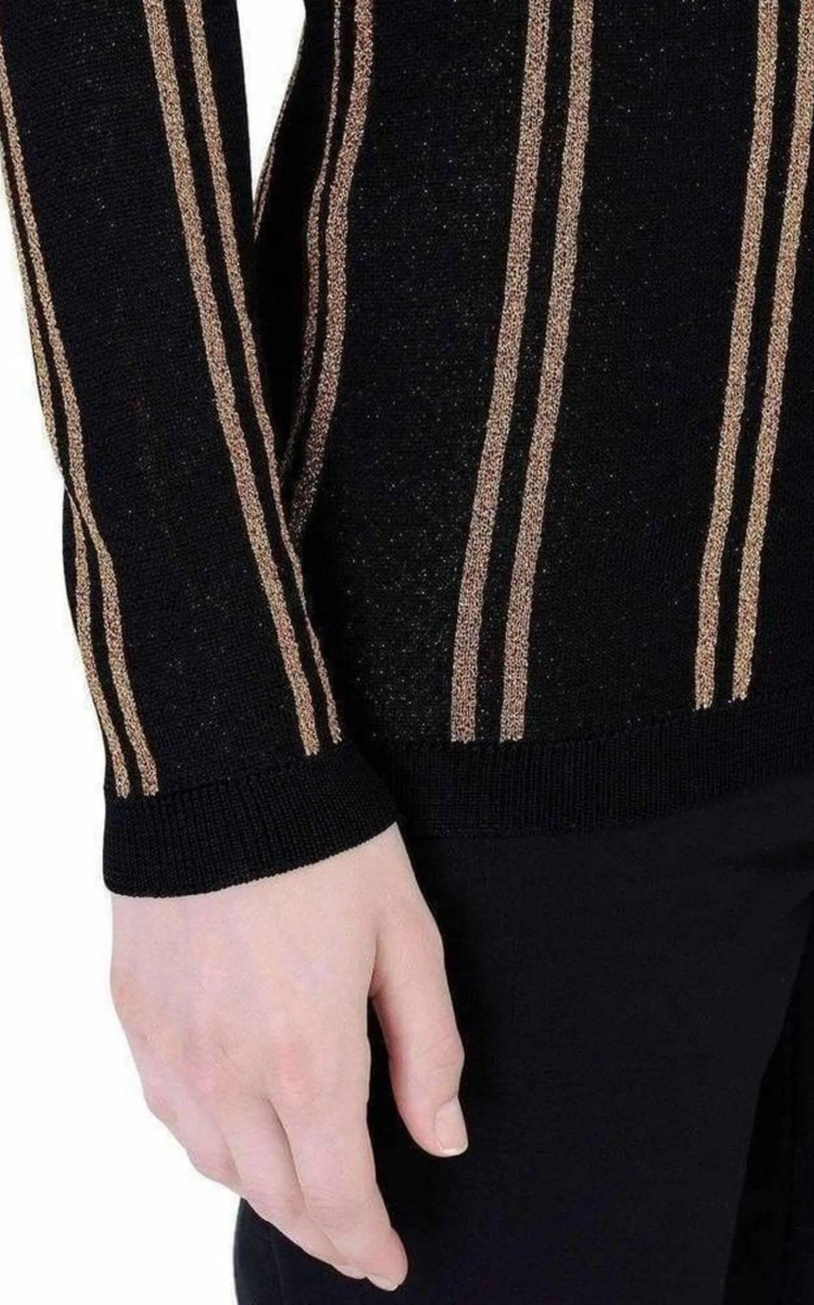 Black And Gold Striped Sweater