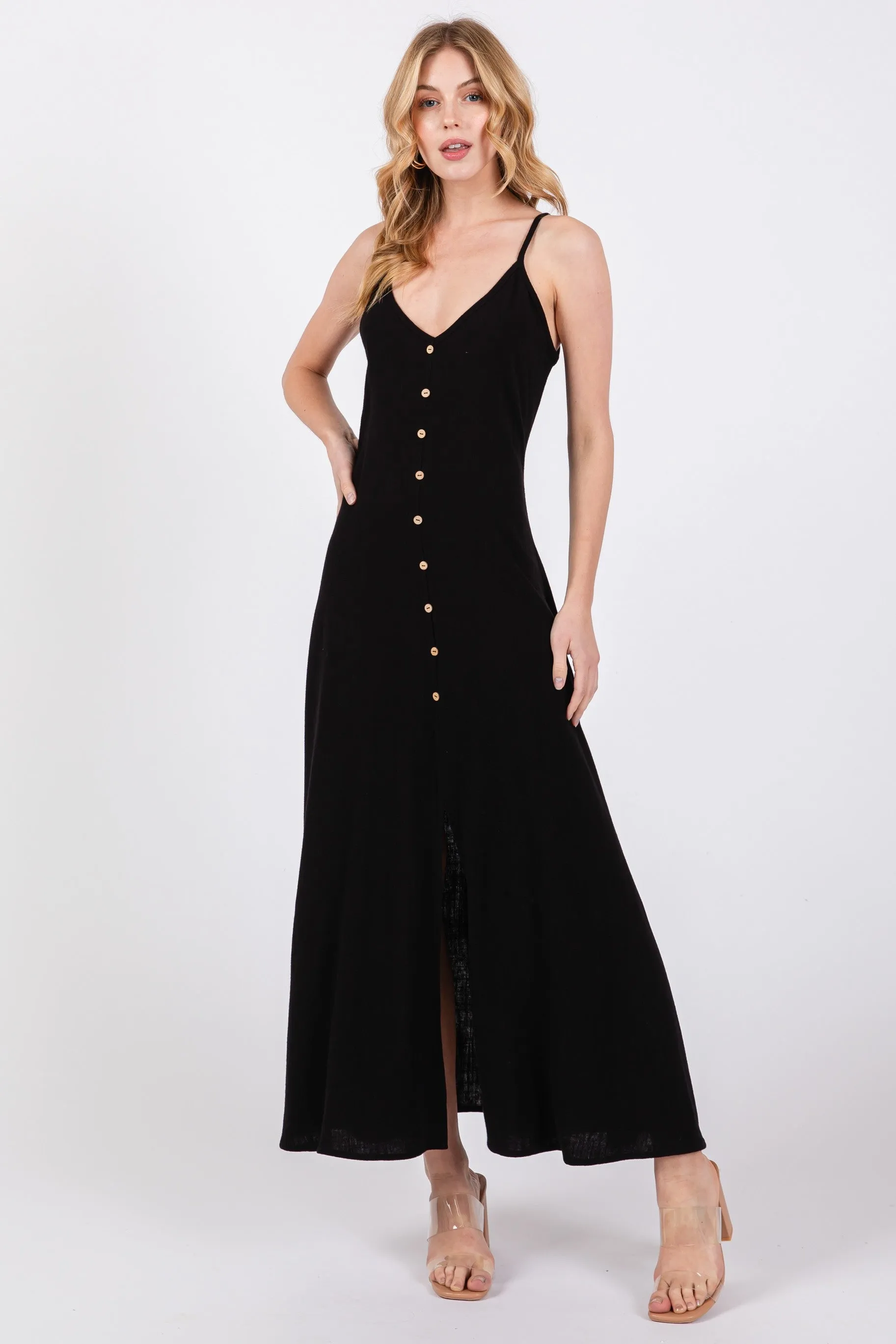 BUTTON FRONT MAXI SUNDRESS