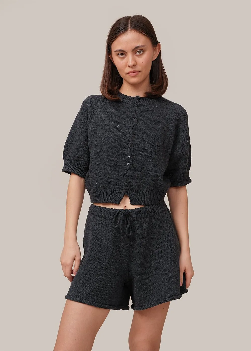 Charcoal Heather Cotton Top