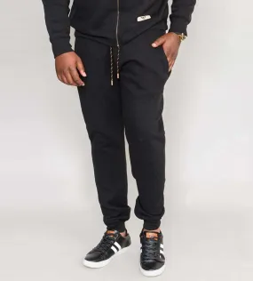 D555 Mens Black Cuffed Jogger With Side Pockets and Embroidery (BUCKINGHAM)