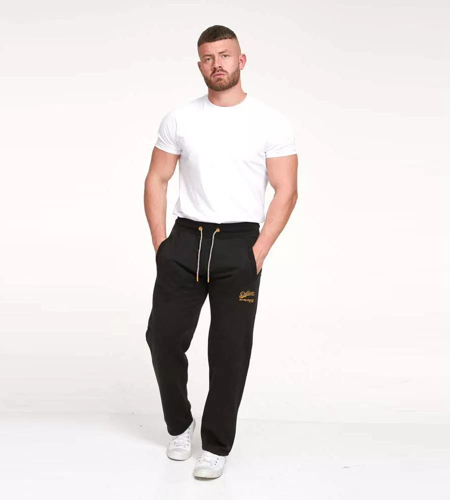 D555 Mens Black Open Hem Jogger With Embroidery (GLOUCESTER 1)