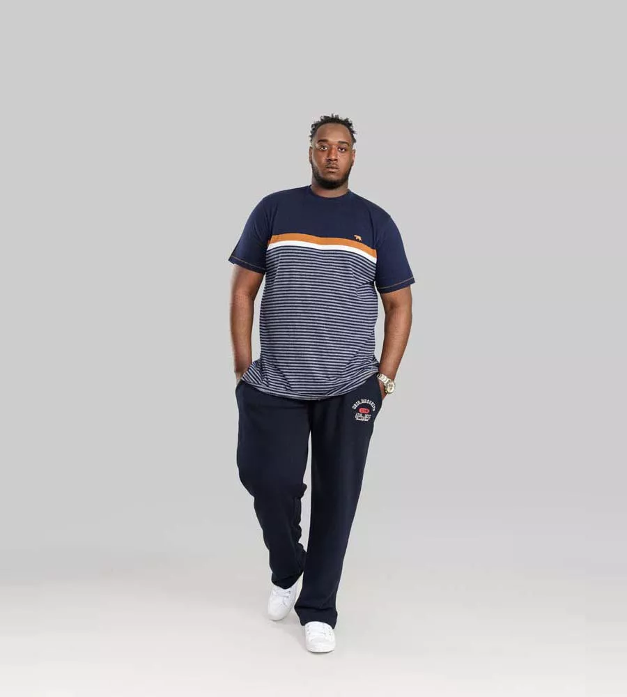 D555 Mens Navy Jogger With Embroidery & Print (SALTASH-1)