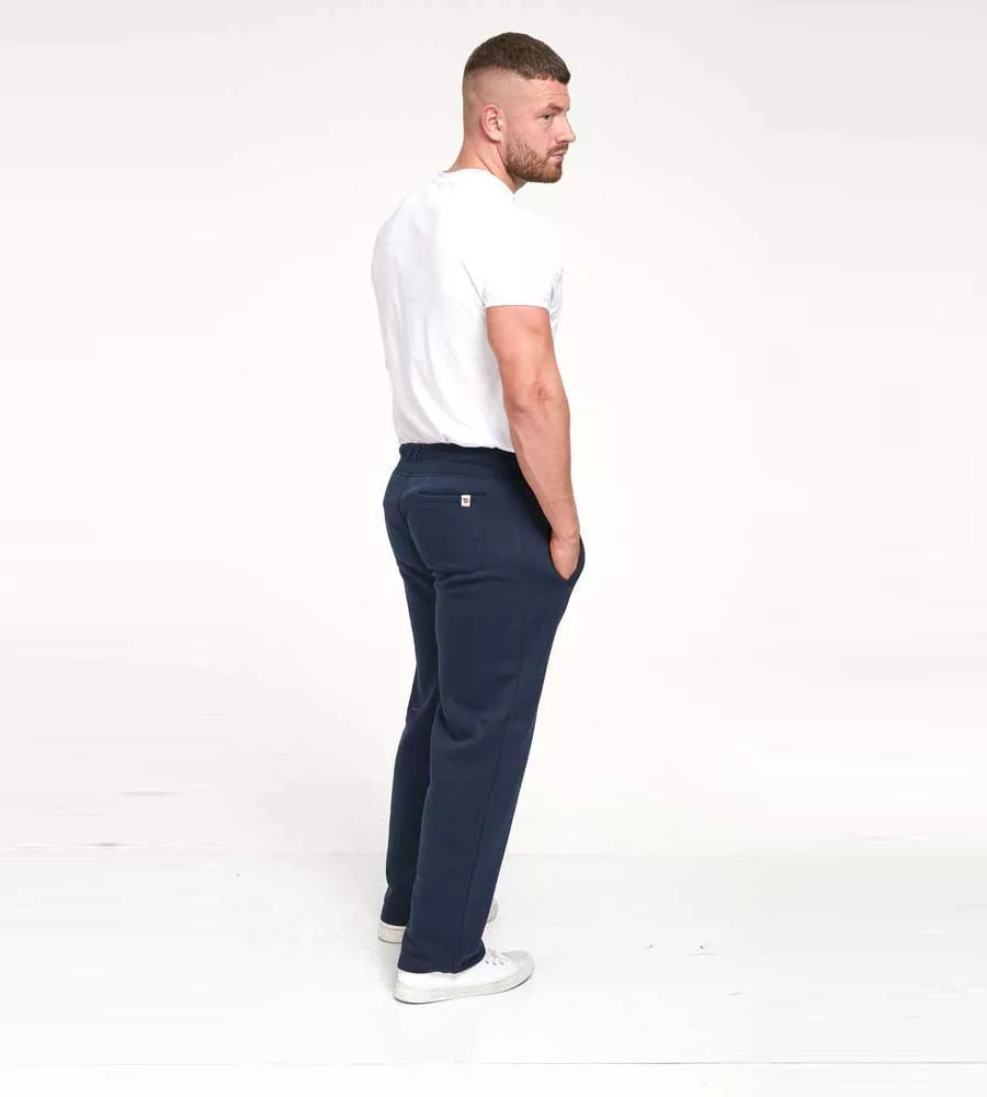 D555 Mens Navy Open Hem Jogger With Embroidery (GLOUCESTER 2)