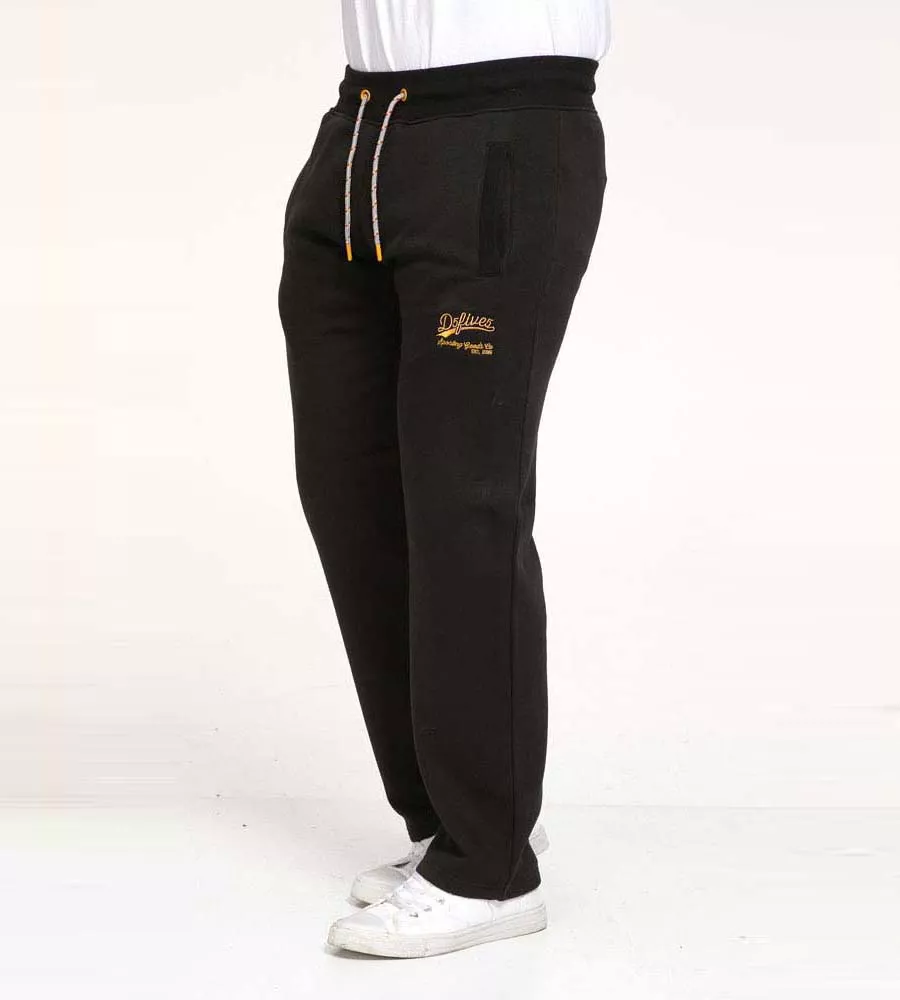 D555 Tall Mens Black Open Hem Jogger With Embroidery (GLOUCESTER 1)