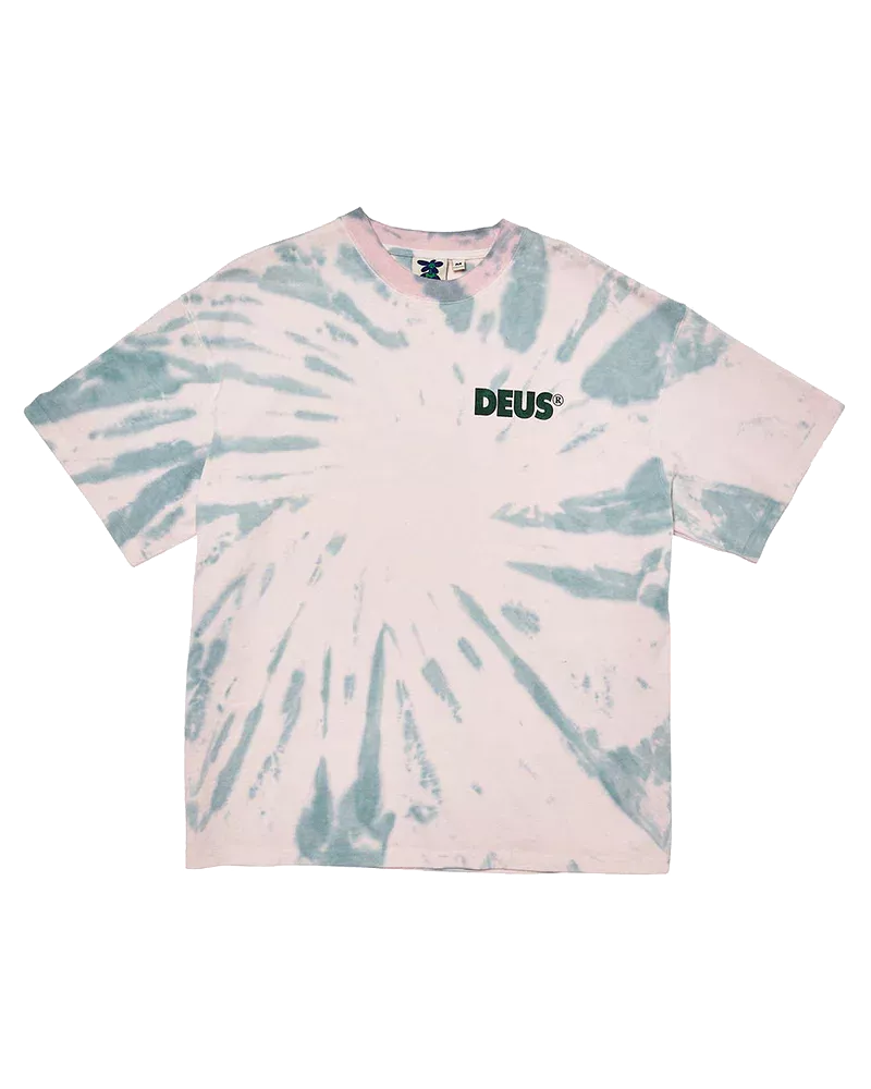 DEUS T-SHIRT FLAT FOOTED TIE DYE PALE LILAC