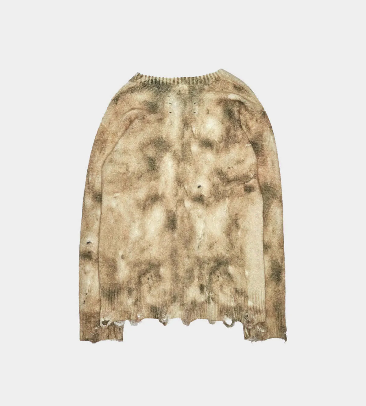 Digital Print Oversized Sweater - Beige