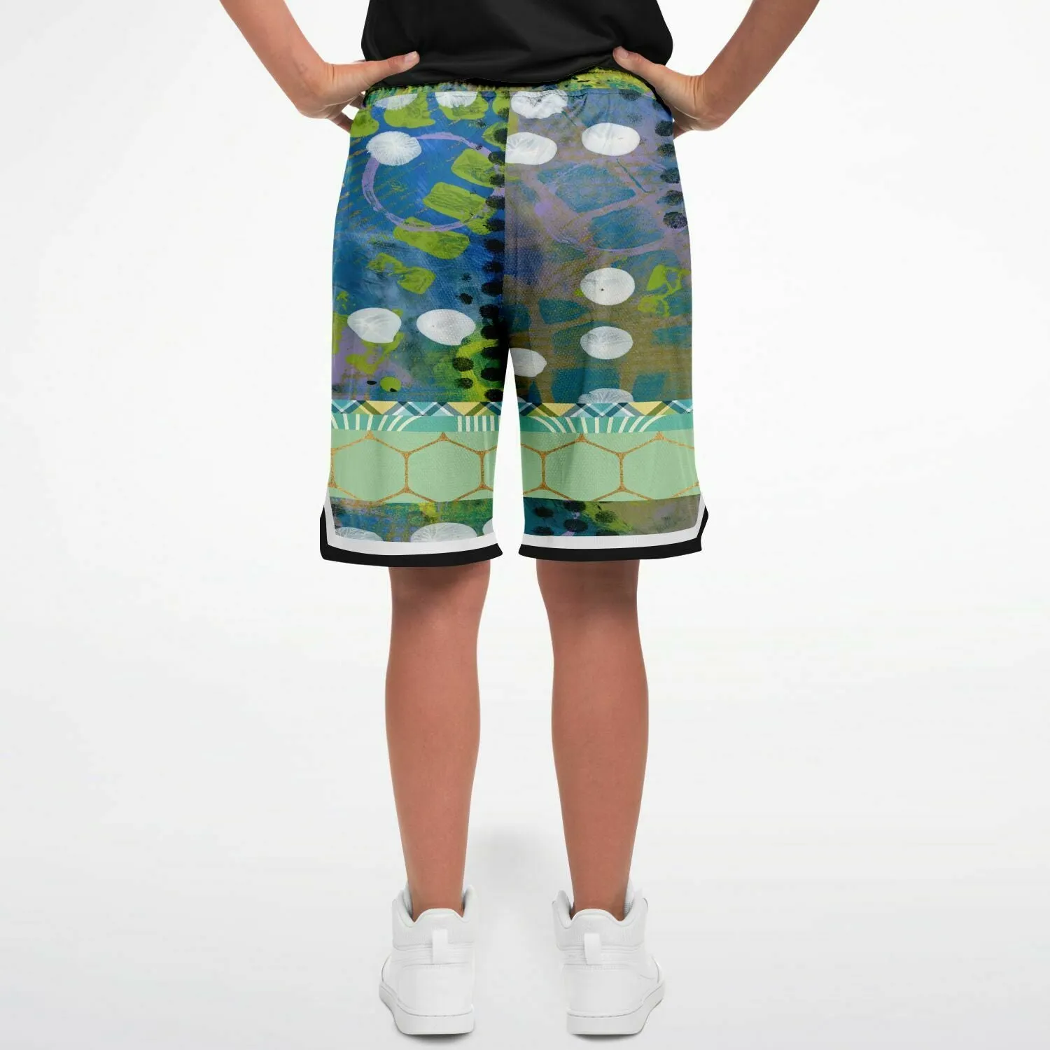 Dragonfly Abstract Print Basketball Shorts