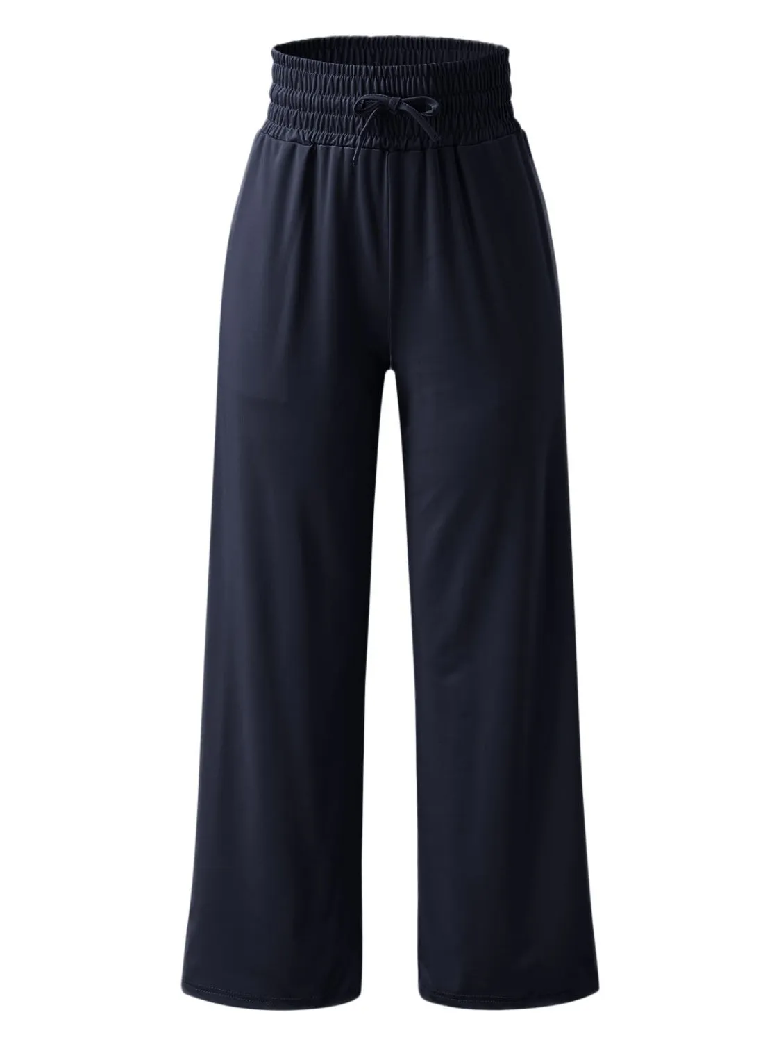 Full Size Drawstring High Waist Wide Leg Pants