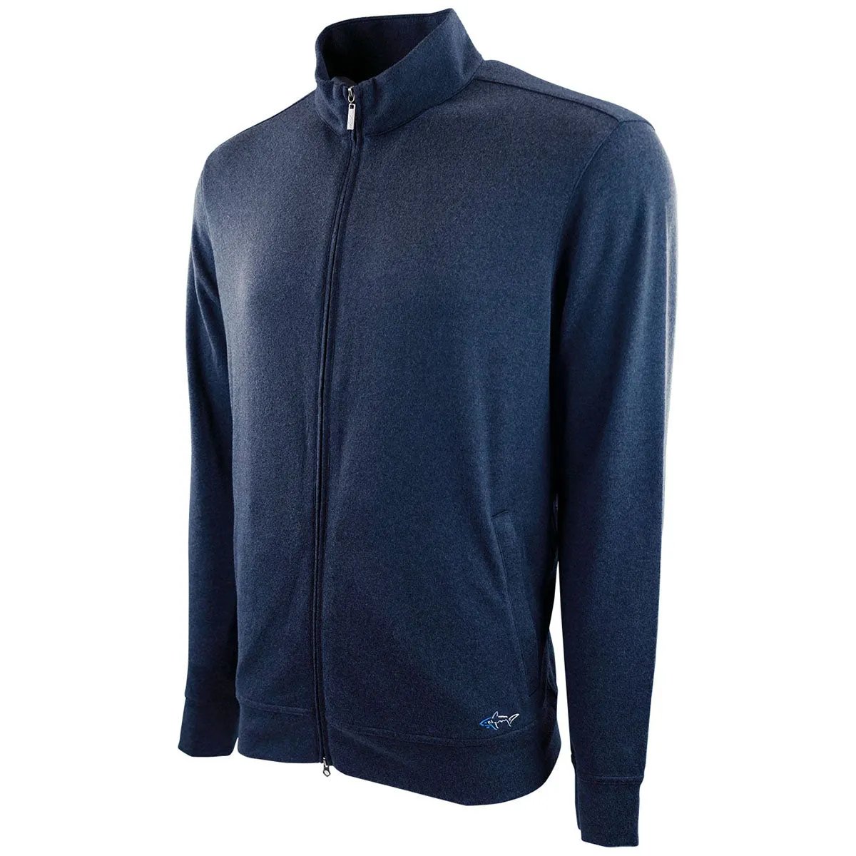 Greg Norman Men's Navy/Heather Lab Full Zip Jacket