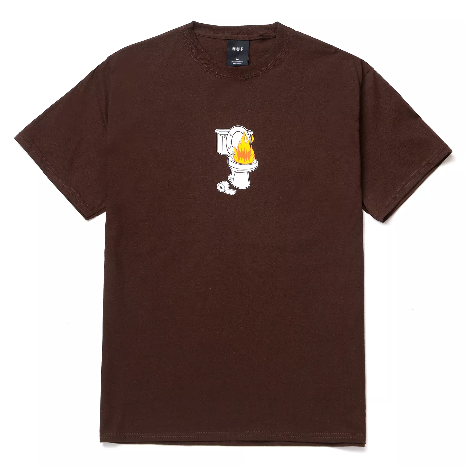 HUF T-SHIRT HOT SHIT SS CHOCOLATE BROWN