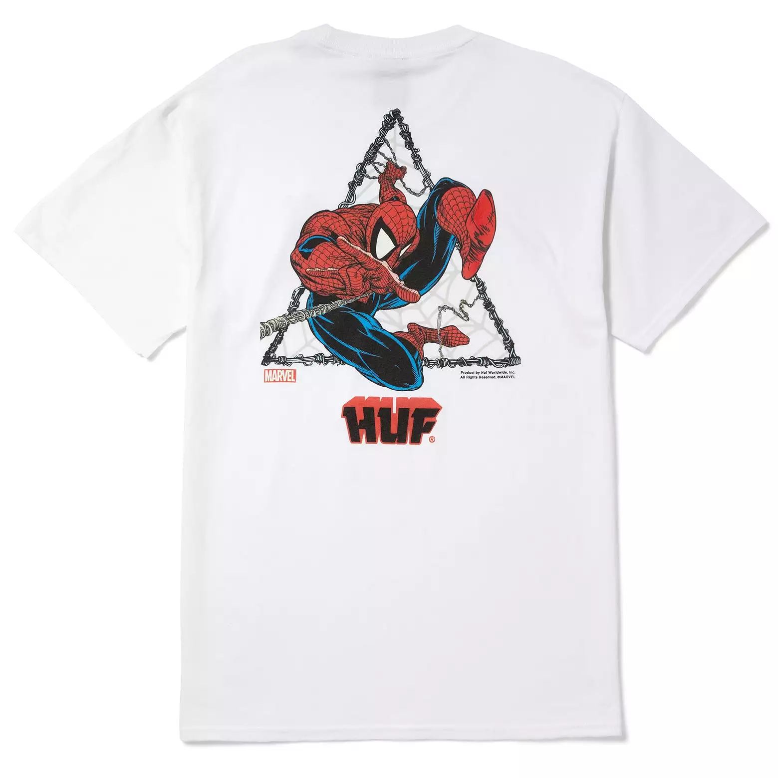 HUF T-SHIRT SPIDERMAN THWIP TRIANGLE WHITE