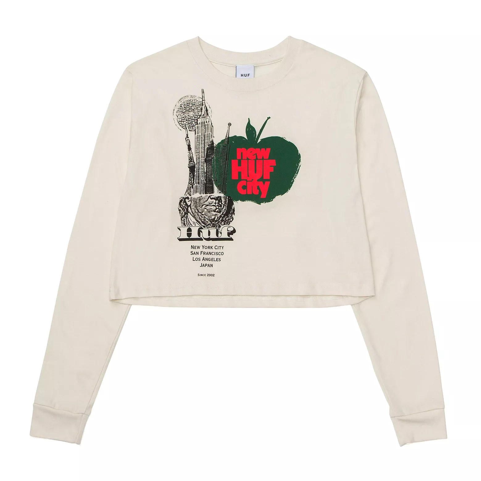 HUF T-SHIRT WO THE CITY CROP OFF WHITE