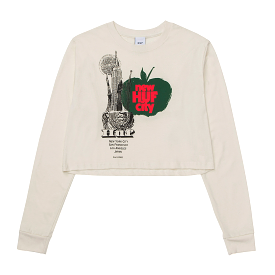 HUF T-SHIRT WO THE CITY CROP OFF WHITE