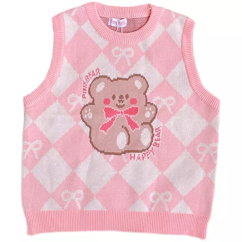 Japanese CUTE Cartoon Bear student versatile vest BY9022