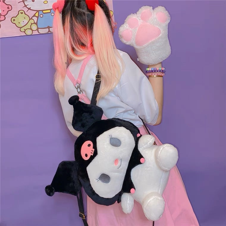 JAPANESE CUTE CARTOON KUROMI PLUSH BACKPACK BY70118