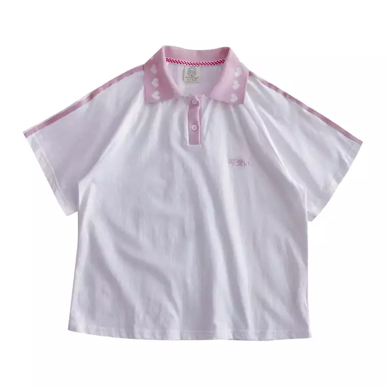 JAPANESE CUTE HEART JK POLO BESTIE SHIRT BY50078