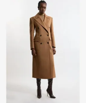 Karen Millen Italian Wool Blend Double Breasted Coat