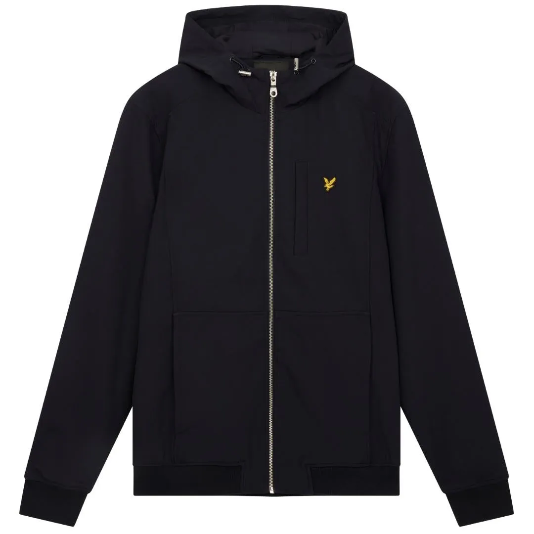 Lyle & Scott Branded Dark Navy Hooded Softshell Jacket