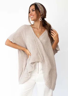 Maia Twist Knit Sweater - Beige