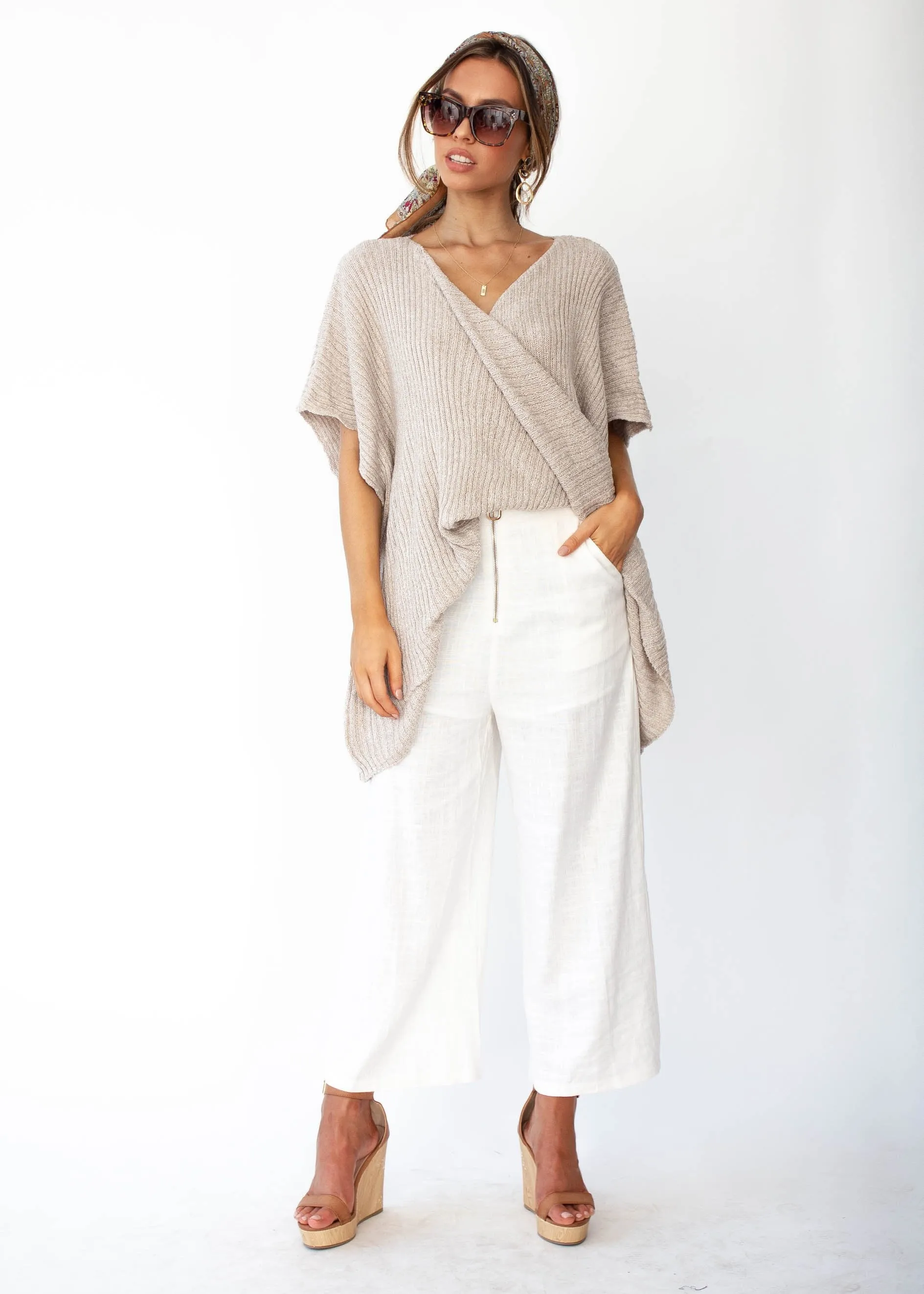 Maia Twist Knit Sweater - Beige