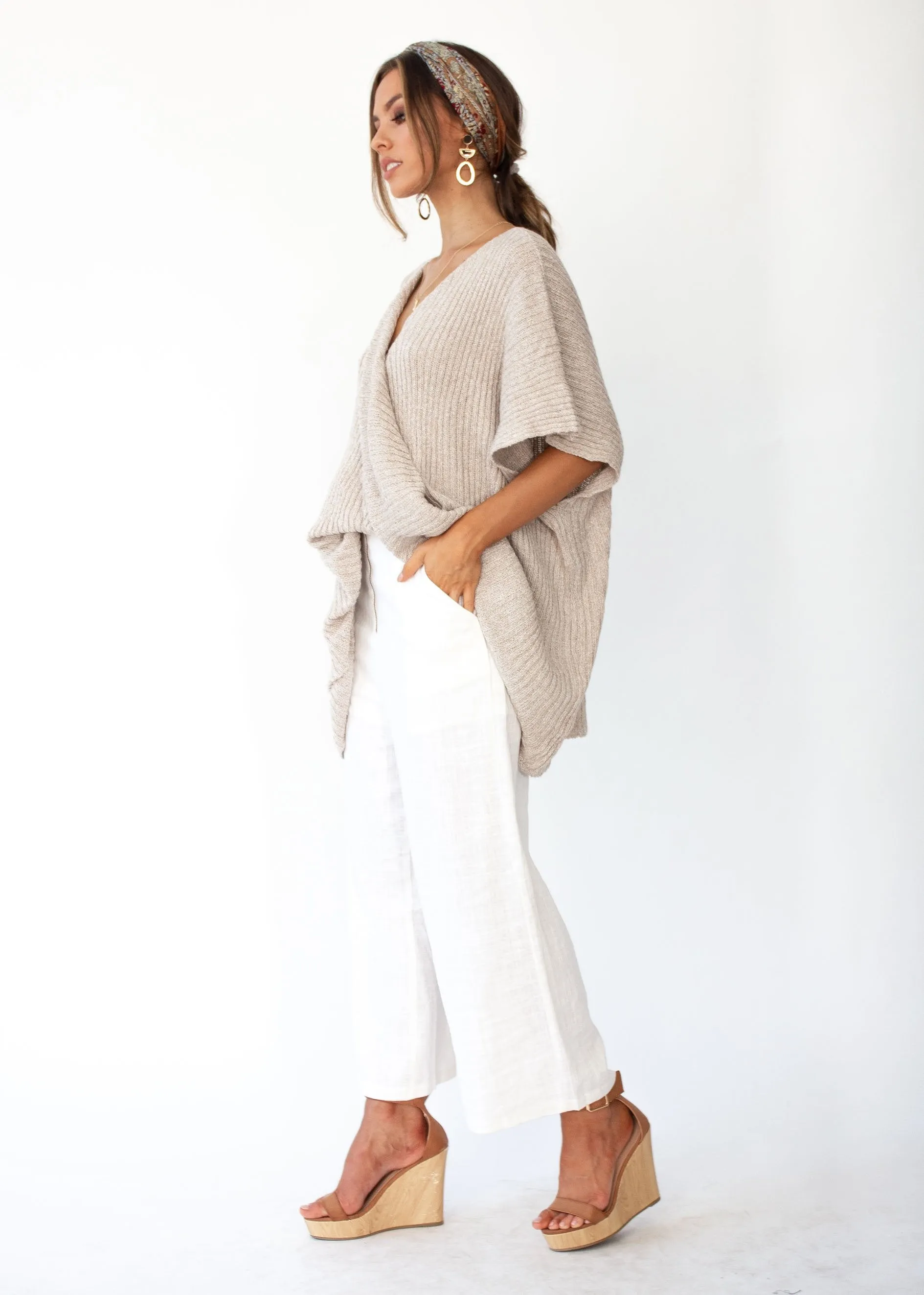 Maia Twist Knit Sweater - Beige