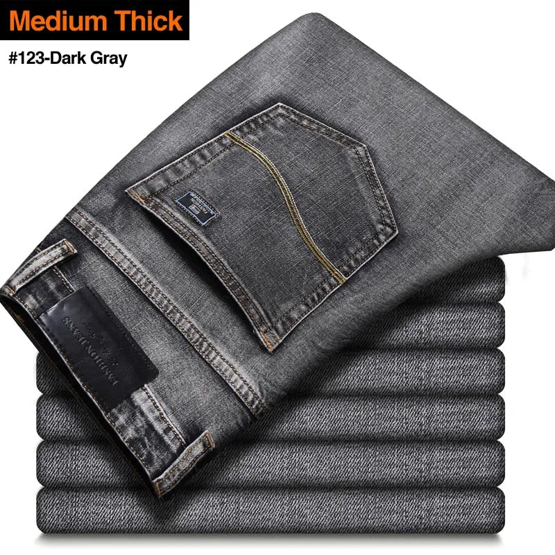 Men's Autumn Business Casual Classic Stretch Denim Straight-Leg Pants