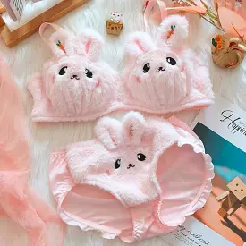 Moon Rabbit-Girls' Plush Underwear Japanese Cute Ribless Bra BY0330