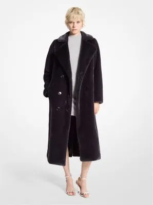 Oversized Faux Fur Double-Breasted Coat