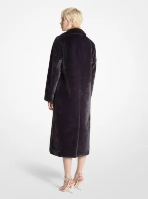 Oversized Faux Fur Double-Breasted Coat