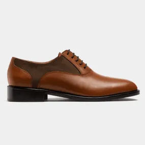 Oxford shoes in brown leather & suede