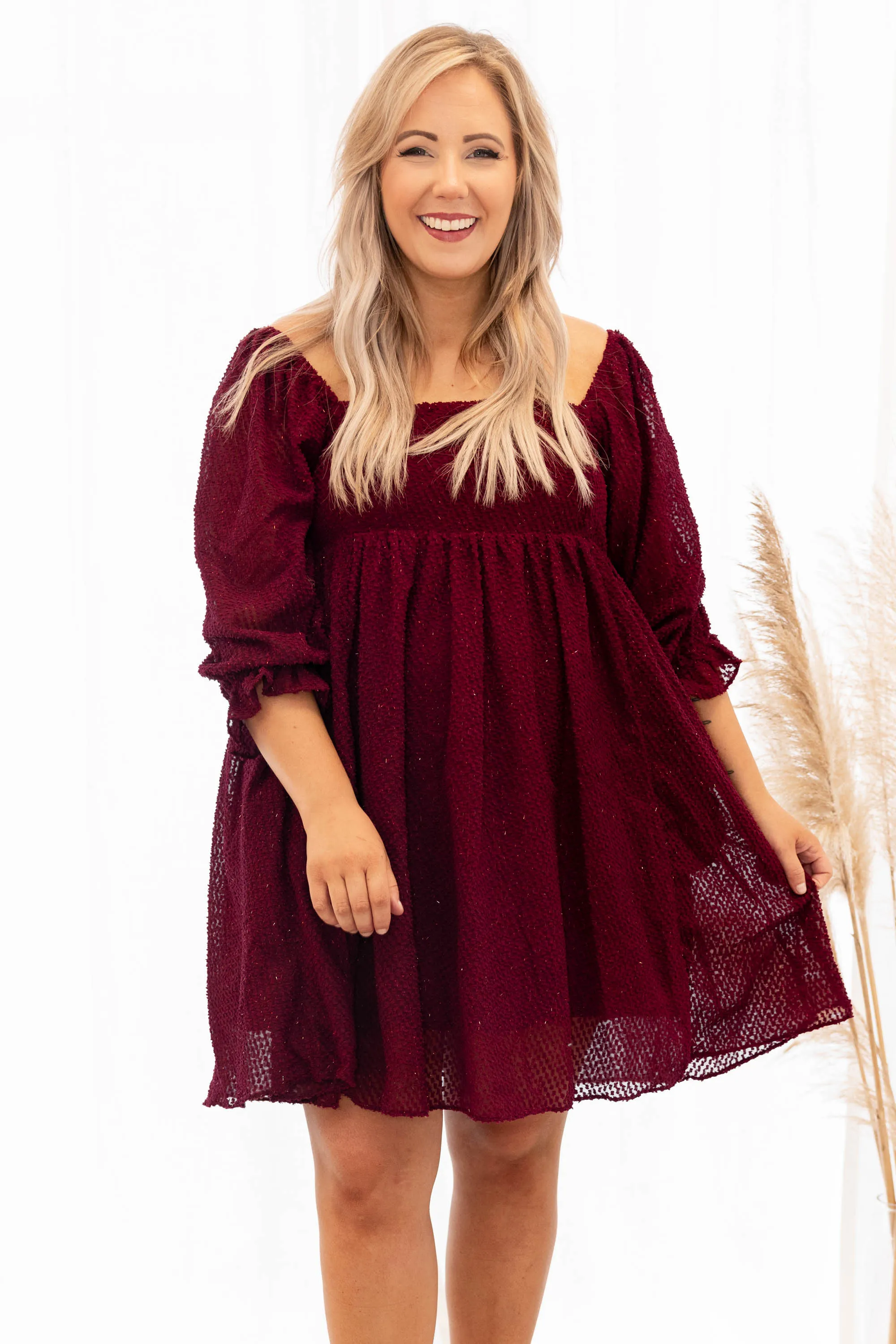 Party And Play Dress, Burgundy