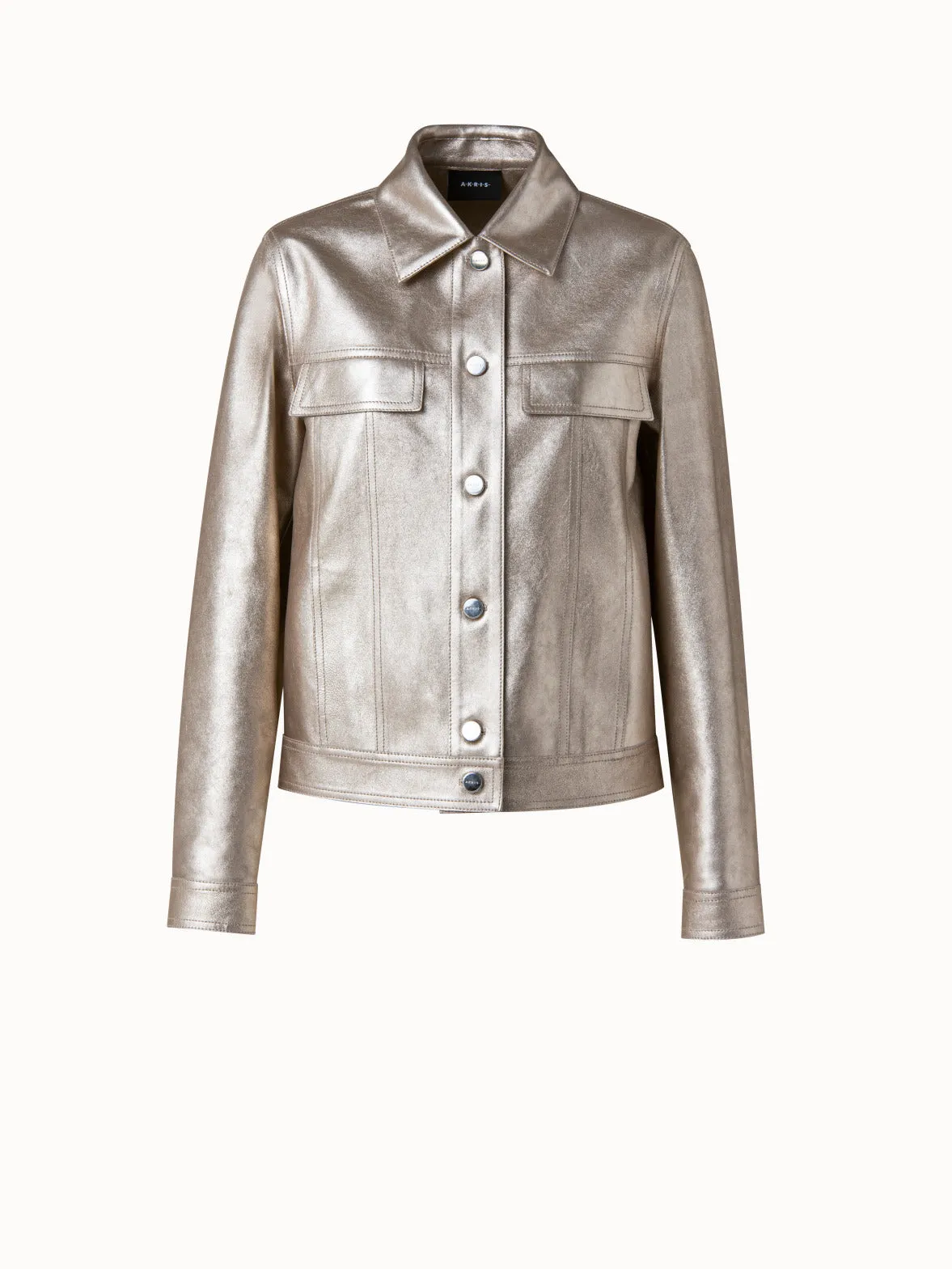 Pearlized Nappa Leather Jacket