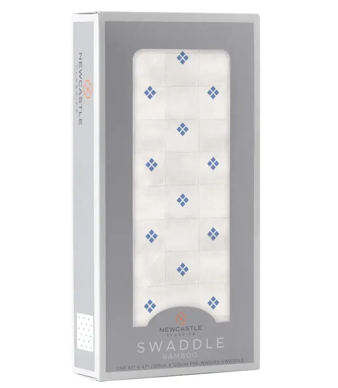 Periwinkle Diamond Polka Dot Swaddle