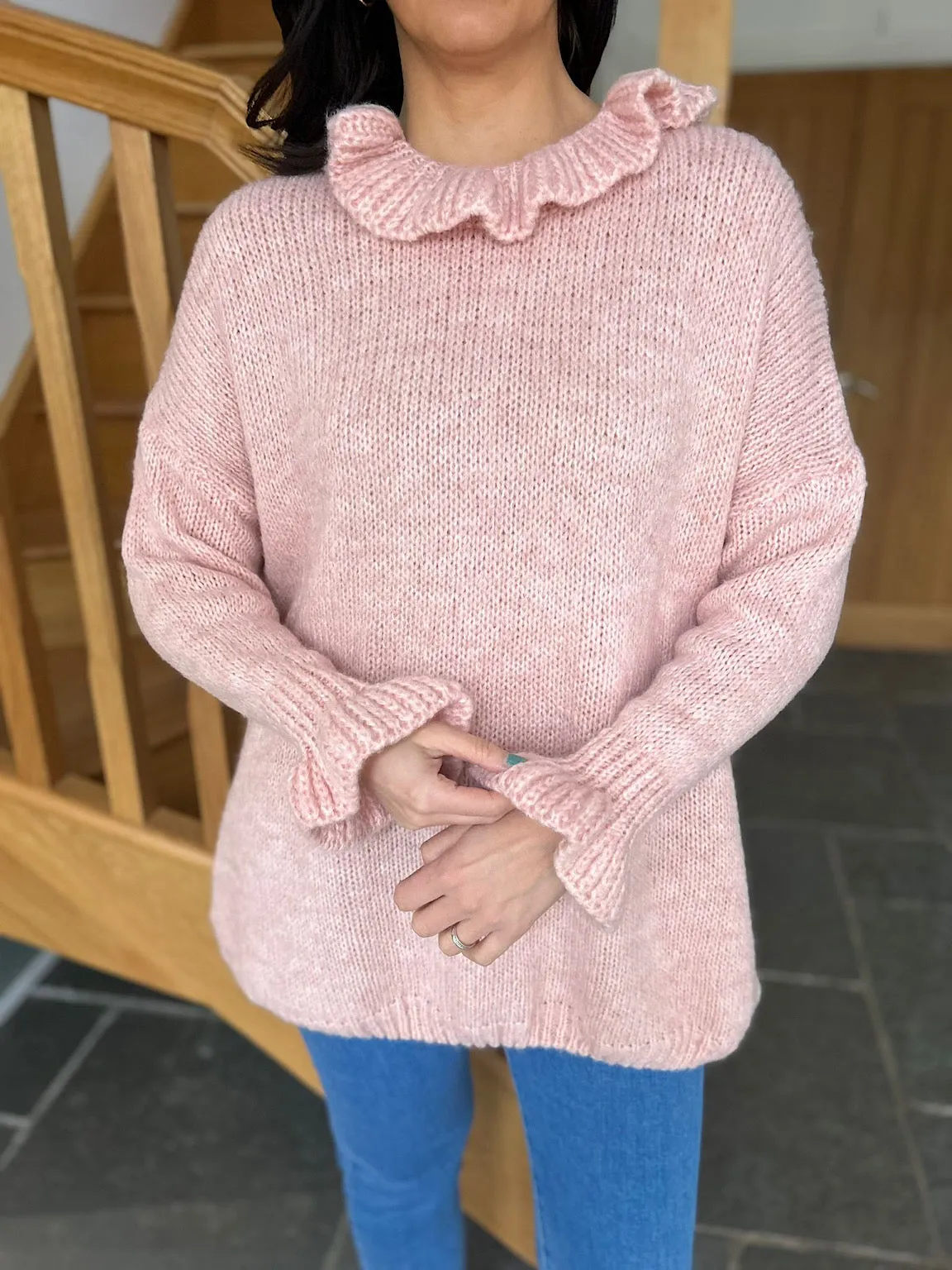 Pink Flute Neck Jumper Fiona