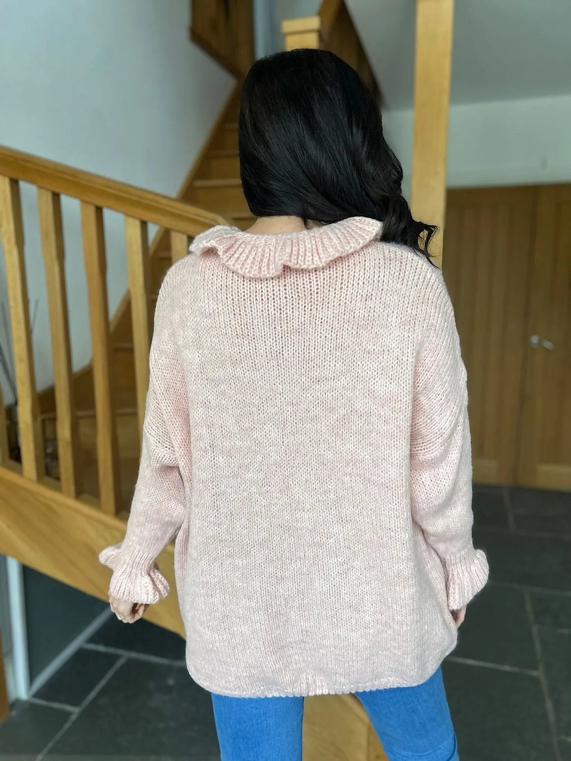 Pink Flute Neck Jumper Fiona