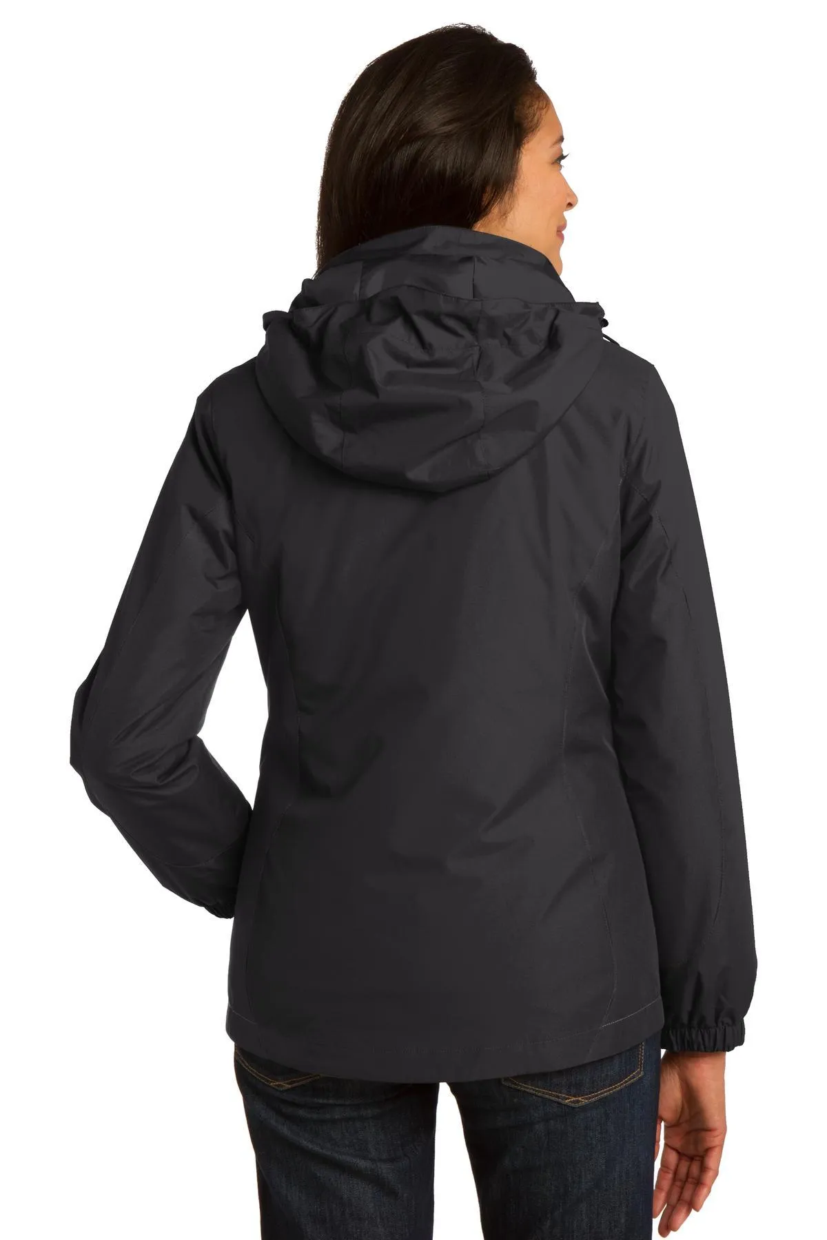 Port Authority Ladies Colorblock 3-in-1 Jacket L321 Black/ Black/ Magnet Grey