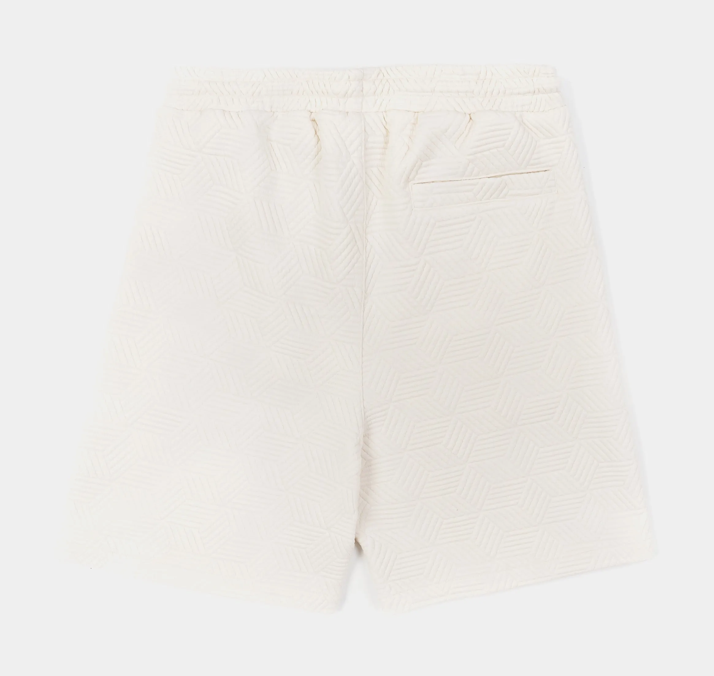 Printed Knit Mens Shorts (Beige/White)