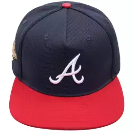 Pro Standard Atlanta Braves Logo Mesh Snapback Hat (Midnight Navy)