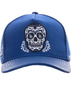 Pro Standard Dodgers Sugar Skull Wool Blend Pinch Front Strapback